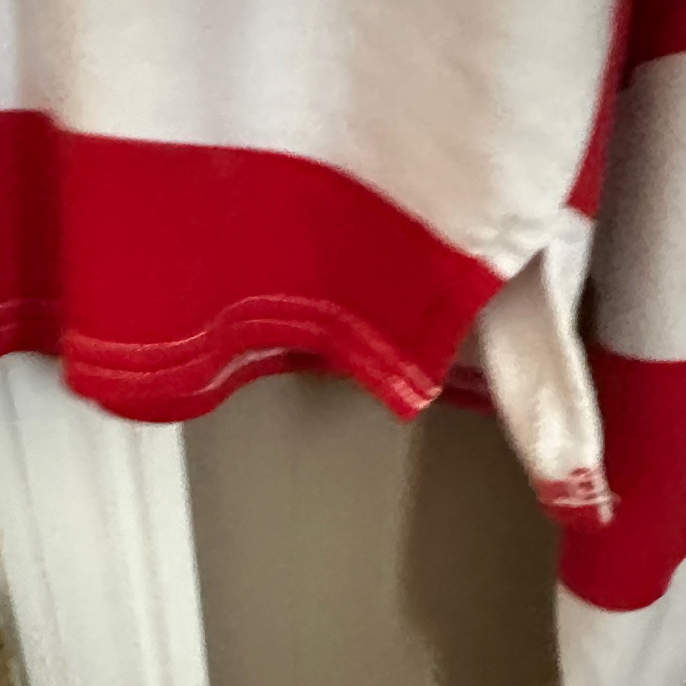 Joy Lab Red and White Striped Cropped Rugby Top - Picture 9 of 9